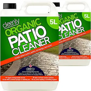 Cleenly Organic Patio Cleaner - For Patios, Driveways, Paths & More - Contains no Bleach or Harsh Chemicals 10L