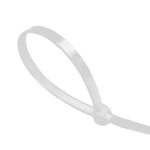 Home.smart 100 x Natural Releasable Cable Ties 300mm x 4.8mm Reusable Wire Tidy Zip Straps