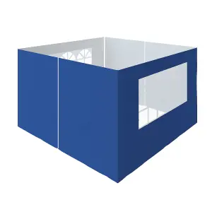 SunDaze Pop Up Gazebo Side Panels 3x3m 4 Piece Replacement Exchangeable Wall Panels with zipper and Window Blue