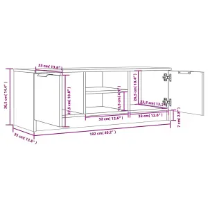 vidaXL TV Cabinet Grey Sonoma 102x35x36.5 cm Engineered Wood