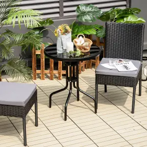 Costway 2-Piece Patio Wicker Chairs Garden Outdoor Dining Chair Set W/ Cushions