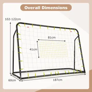 Costway 2-in-1 Kids Football Rebounder & Goal Angle-Adjustable Football Training Net