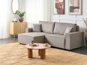 Corner Sofa Right Hand Taupe KARILA