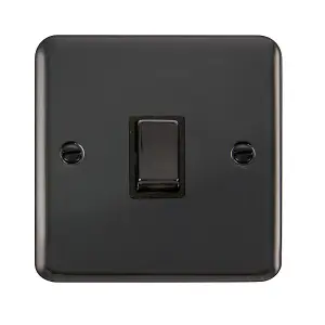 Curved Black Nickel 1 Gang 20A Ingot DP Switch - Black Trim - SE Home