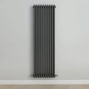 Vertical Anthracite Triple Column Radiator (H) 1500mm x (W) 470mm, 7238 BTU.