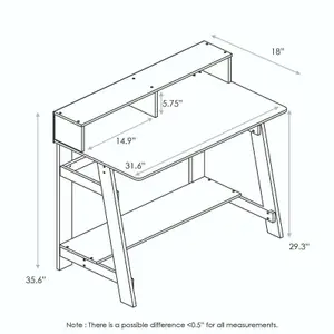 Furinno Simplistic A Frame Computer Desk, Dark Walnut Home Decorations