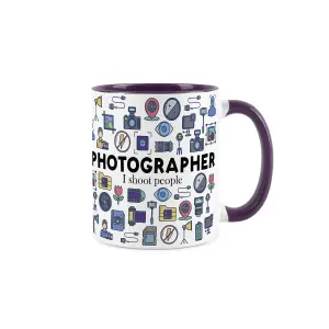 Photographer Mug - Humorous Photography & Film Themed Novelty Gifts - Tea/Coffee Hot Drinks Purple Ceramic Cup Present