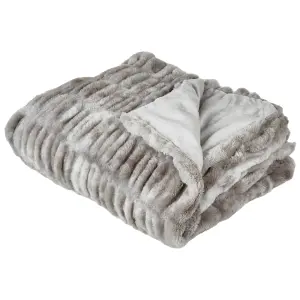 Bedspread MACODES Faux Fur 150 x 200 cm Grey