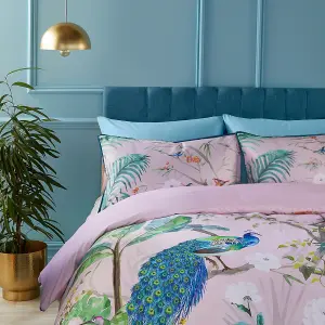 Peacock Jungle 100% Cotton Sateen Duvet Cover Set