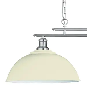 Lighting Collection Freens Satin Silver 2Lt Bar Pendant