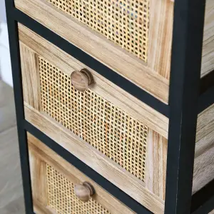 Home Source Mosina 3 Drawer Rattan Storage Chest