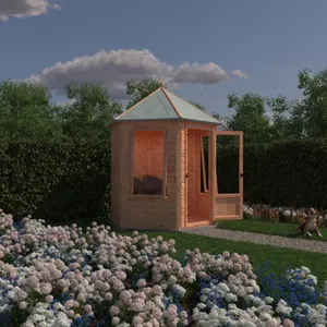 Keswick Hexagon Summerhouse 7x6 with 2 opening windows