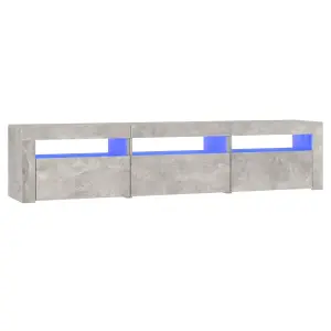 Berkfield TV Cabinet with LED Lights Concrete Grey 180x35x40 cm