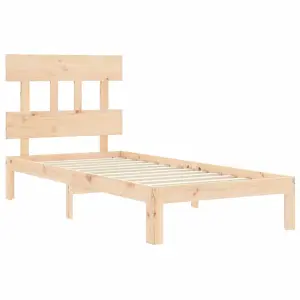 Berkfield Bed Frame with Headboard 90x200 cm Solid Wood