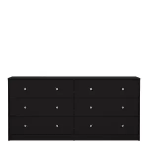 6 Drawer Chest (3+3) in Black May