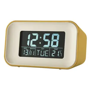 Digital Quartz Movement / Crystal Alarm Tabletop Clock Mustard Yellow