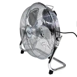 Metal Floor Fan 12" High Velocity 3 Speed Control Air Cooling Gym Home Workshop