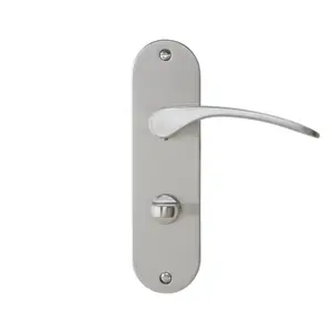 Colours Beare Satin Nickel effect Aluminium & steel Curved Bathroom Door handle (L)110mm