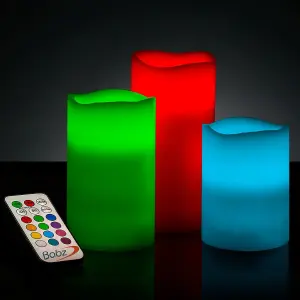 4Pc Colour Changing Led Wax Mood Candles Vanilla Scented Flameless With Remote