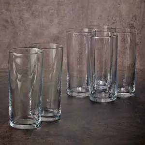 Queensway Home & Dining Height 12cm Set of 6 Clear Glass Tall Water Juice Drinking Highball Tumbler Glasses 200ml