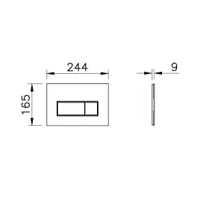 Vitra Dual Flushing plate (H)165mm (W)244mm