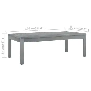 Berkfield Coffee Table 100x50x33 cm Grey Solid Acacia Wood