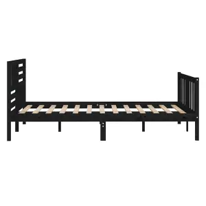 Berkfield Bed Frame Black Solid Wood 120x200 cm