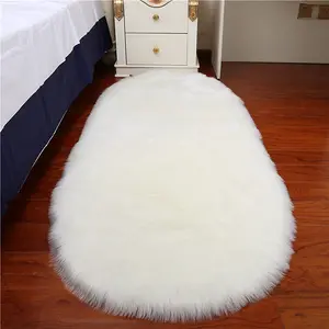 White Oval Soft Floor Rug Decor for Room 180cm L x 100 cm W