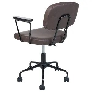 Desk Chair Faux Leather Dark Brown ALGERITA