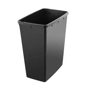 Plastic Manual Lift Rubbish Bin - 40L (Set of 3) Eco Black