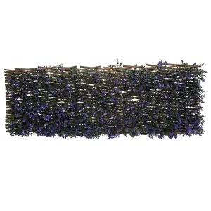 Artificial Lavender Hedge Trellis 1 x 2m Expandable Privacy Screening Panel for Gardens, Balcony and Terraces