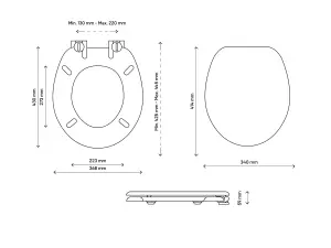 GoodHome Levanto Natural Pine effect Round Standard close Toilet seat