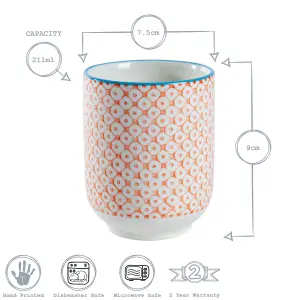 Nicola Spring - Hand-Printed Tumblers - 280ml - 3 Colours - Pack of 6