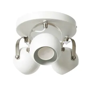 Litecraft Eyeball White and Satin Nickel Adjustable Spotlight Plate