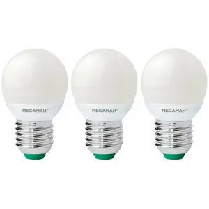 Megaman LED Golfball 2.9W E27 Warm White Opal (3 Pack)