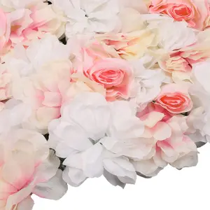 Artificial Flower Wall Backdrop Panel, 60cm x 40cm, Blush Pink Roses