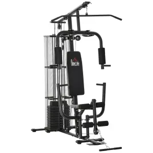 HOMCOM Multifunction Home Gym Weight Training Station Machine Black