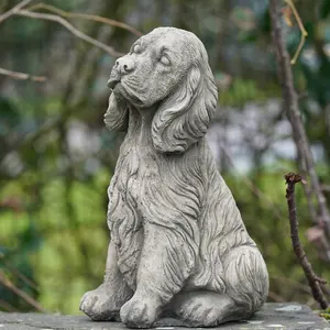 Spaniel Stone Statue Outdoor Garden Ornament British Made