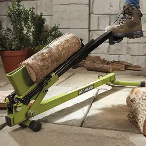 Foot Operated Heavy Duty Log Splitter, Manual Wood Cutter for Splitting & Cutting Timber (Green)