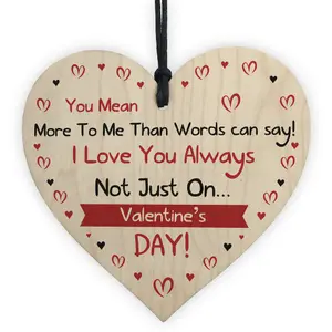 Red Ocean Novelty Valentines Day Gifts For Boyfriend Girlfriend Husband Hanging Wood Heart