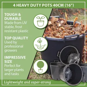 Heavy Duty 30L Plant Pots (Pack of 4) 40cm Diameter