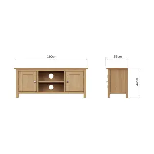 Large Natural Oak 2 Door TV Unit