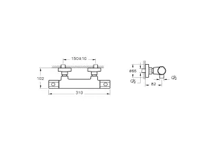 VitrA Aquaheat Chrome Round Thermostatic Shower Mixer Bar