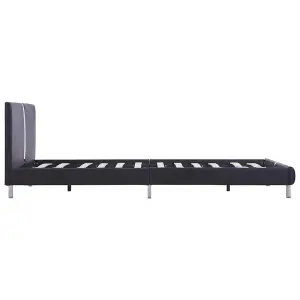 Berkfield Bed Frame Black Faux Leather 135x190 cm 4FT6 Double