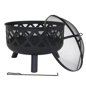 Charles Bentley Round Black Fire Pit