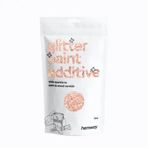 Hemway Glitter for Paint Additive, Rose Gold Holographic Fine Size Flakes 100g Interior Exterior Mix Into Emulsion Paint