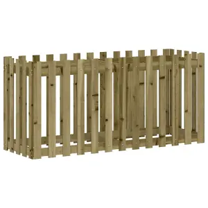 Berkfield Garden Raised Bed with Fence Design 150x50x70 cm Impregnated Wood Pine