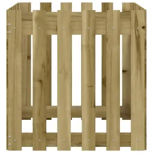 Berkfield Garden Planter with Fence Design 60x60x60 cm Impregnated Wood Pine