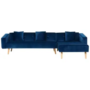 Corner Sofa VADSO Navy Blue Velvet Left Hand