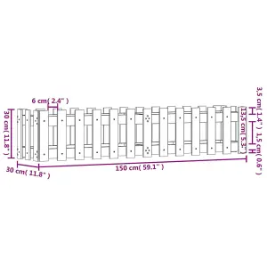 Berkfield Garden Raised Bed with Fence Design 150x30x30 cm Solid Wood Douglas